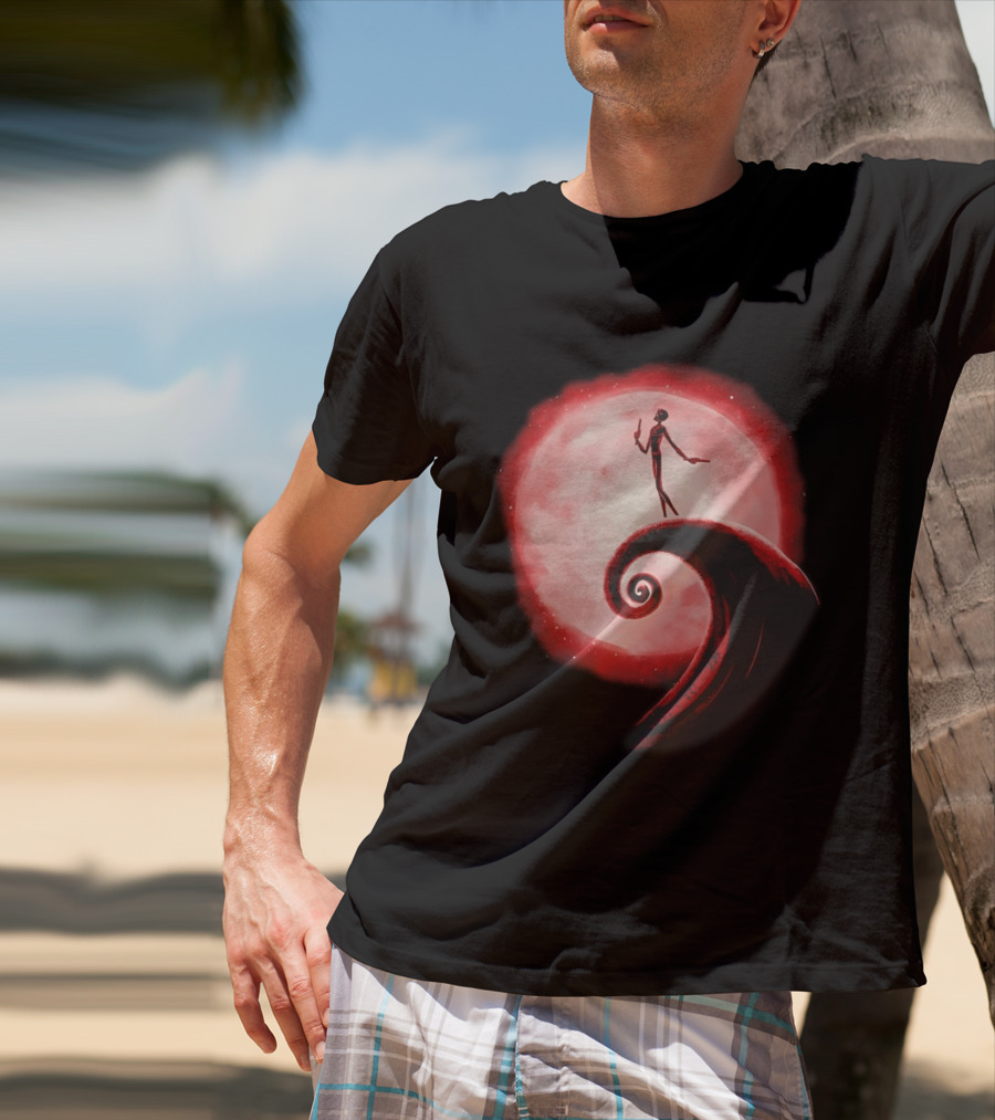 Daredevil The Nightmare Before Christmas Crossover Red Moon Scene T-Shirt