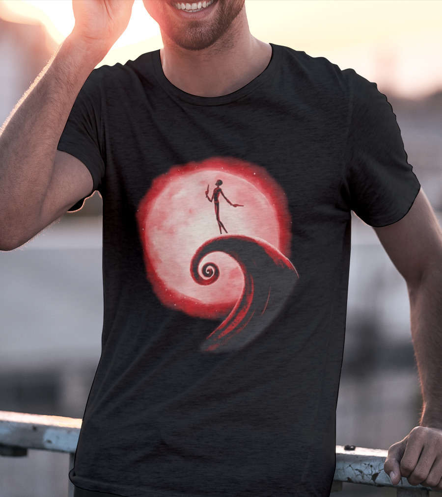 Daredevil The Nightmare Before Christmas Crossover Red Moon Scene T-Shirt