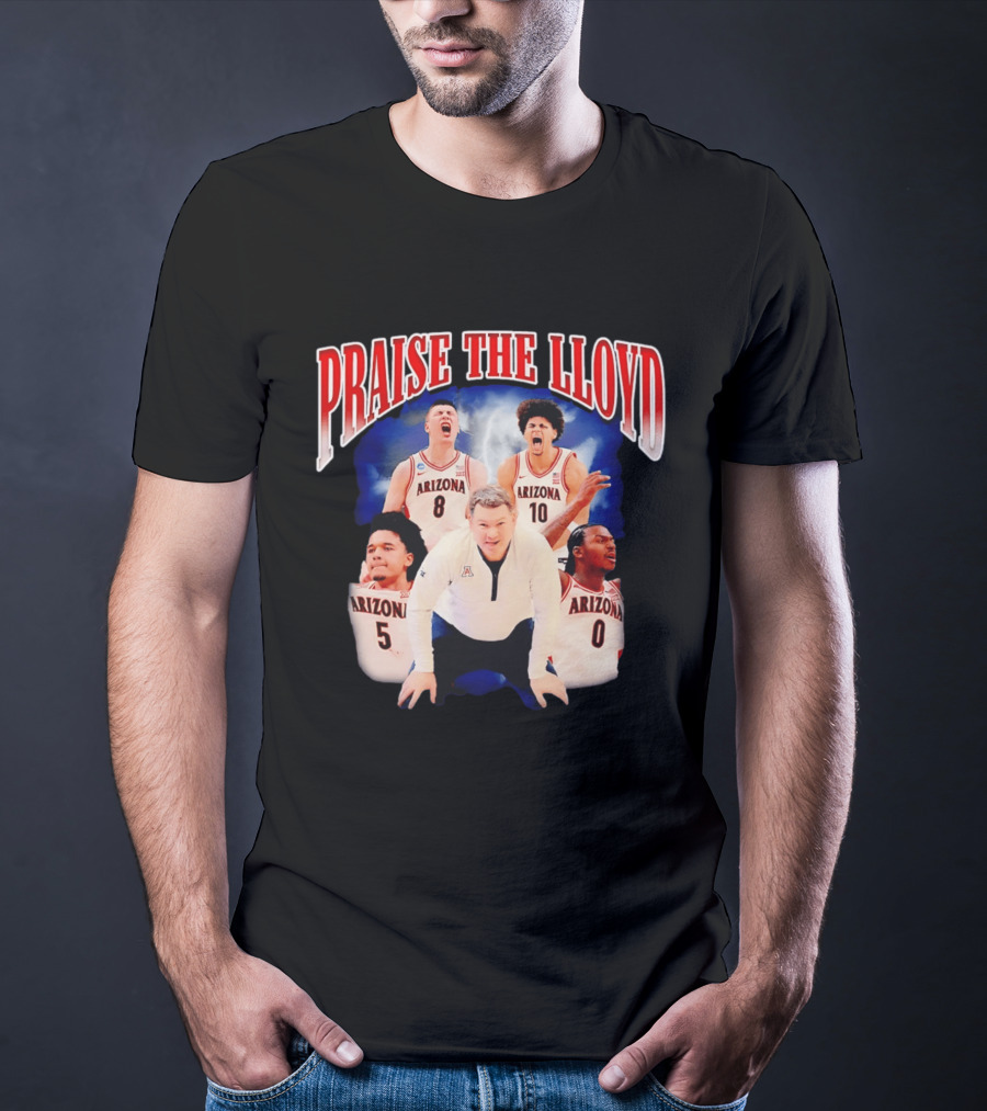 Praise The Lloyd Arizona Wildcats Basketball 2026 Player Collage T-Shirt