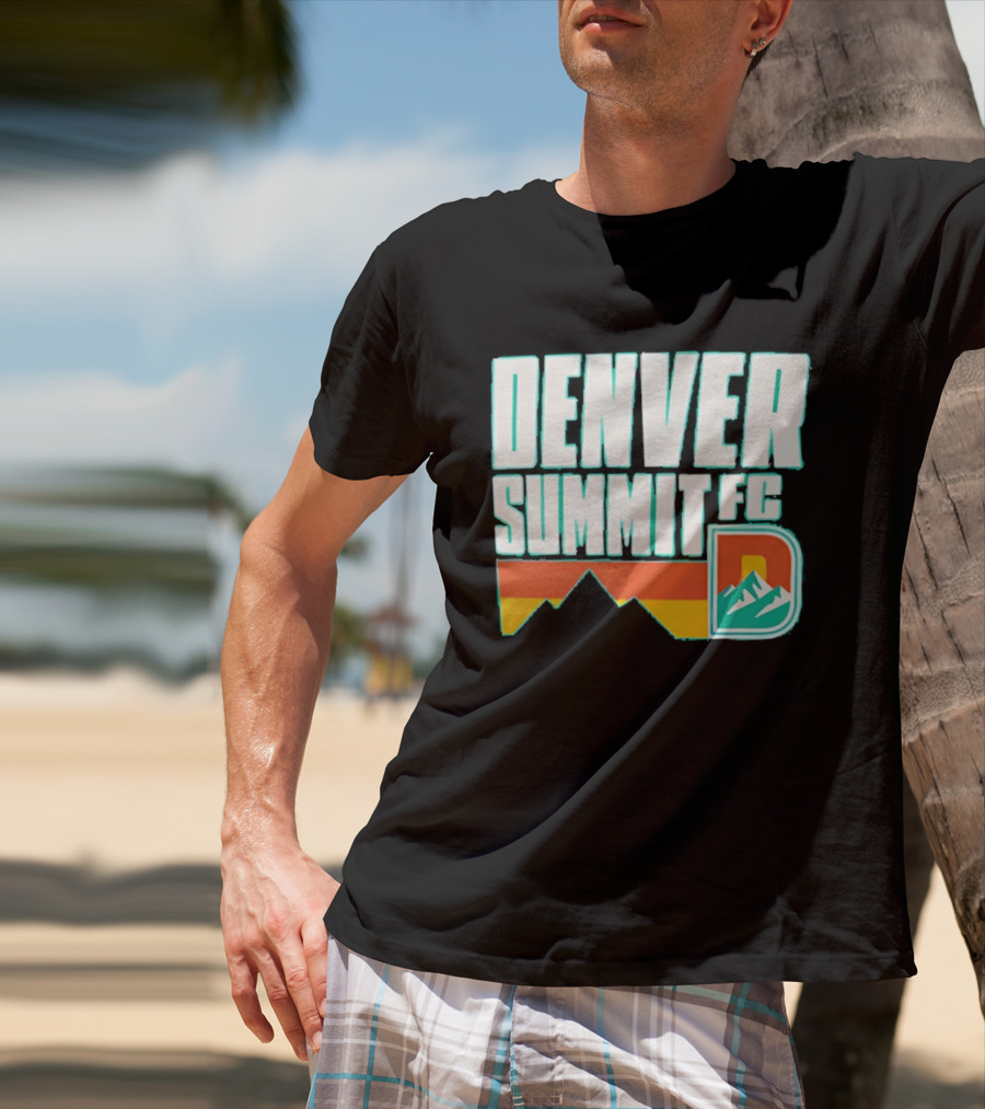Denver Summit FC Mountains D Emblem Olive Wordmark T-Shirt