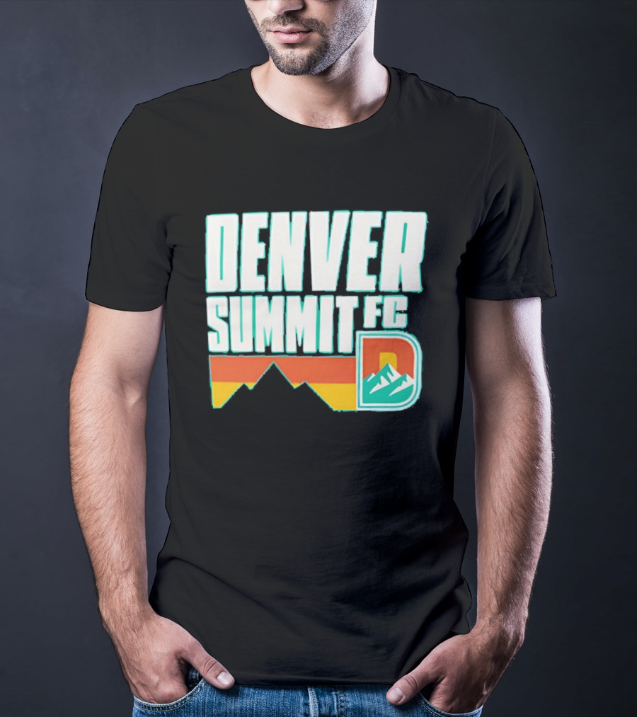 Denver Summit FC Mountains D Emblem Olive Wordmark T-Shirt