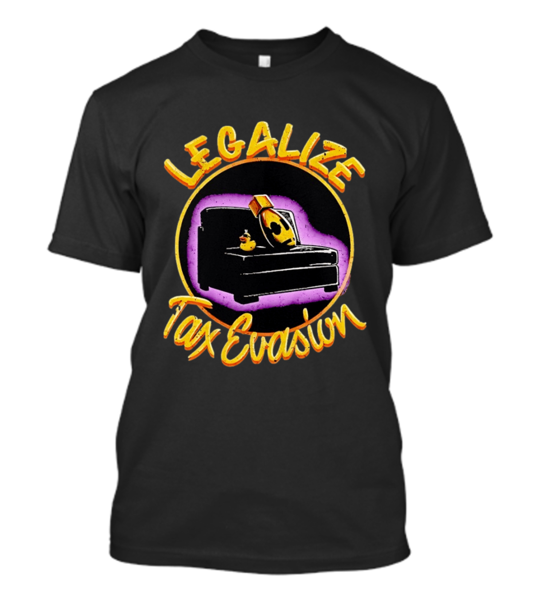 Legalize Tax Evasion The Fat Electrician Couch Potato Rubber Duck T-Shirt