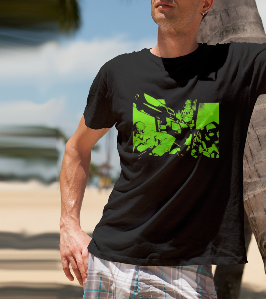 TimeSplitters Green Video Game Characters Neon T-Shirt