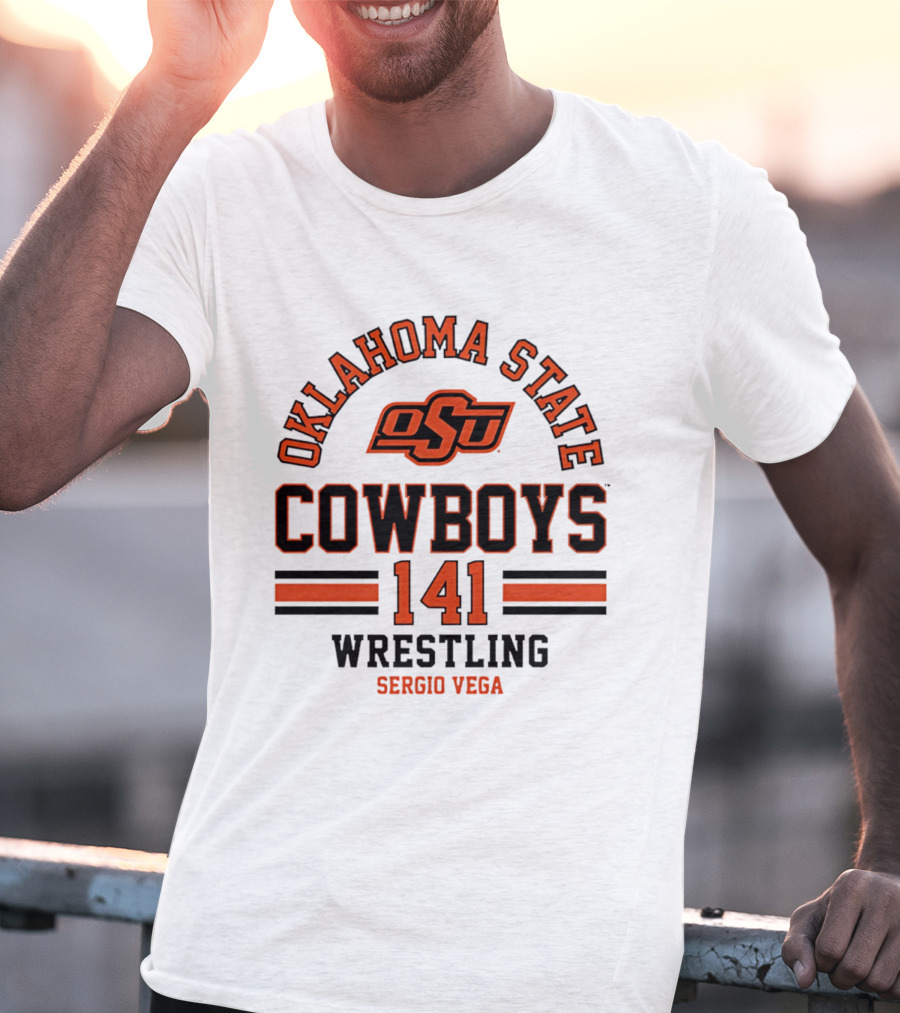 Oklahoma State Cowboys Wrestling 141 Sergio Vega NCAA T-Shirt