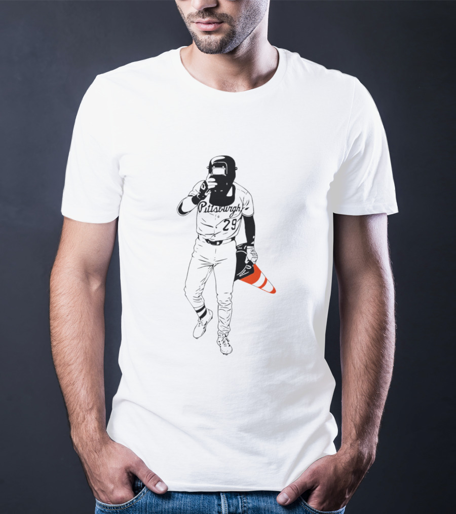 Fear The Cone Pittsburgh Baseball Player With Cone Warning T-Shirt