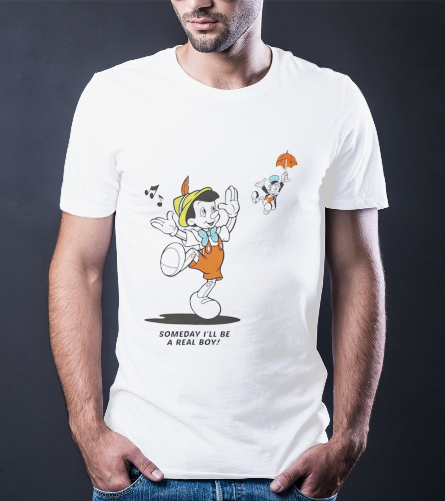 Disney Someday I'll Be A Real Boy Mickey Mouse Pinocchio T-Shirt