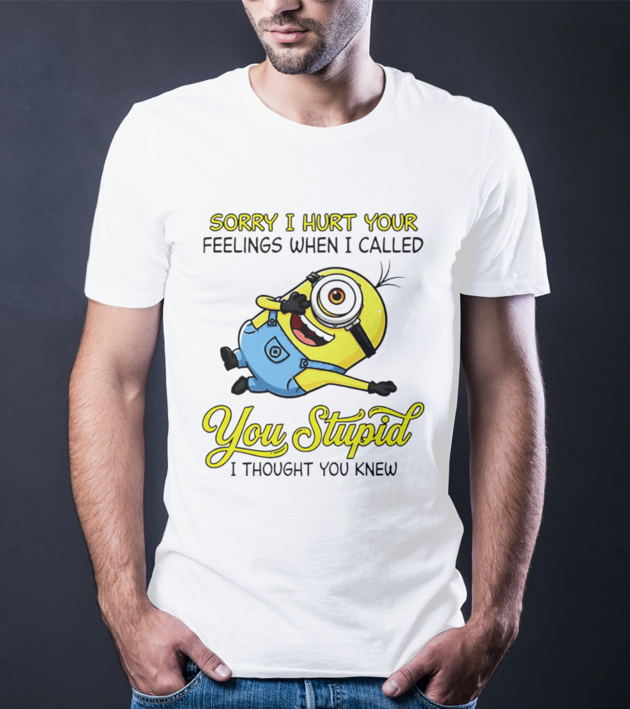 Sorry I Hurt Your Feelings When I Called You Stupid Minion Humor T-Shirt