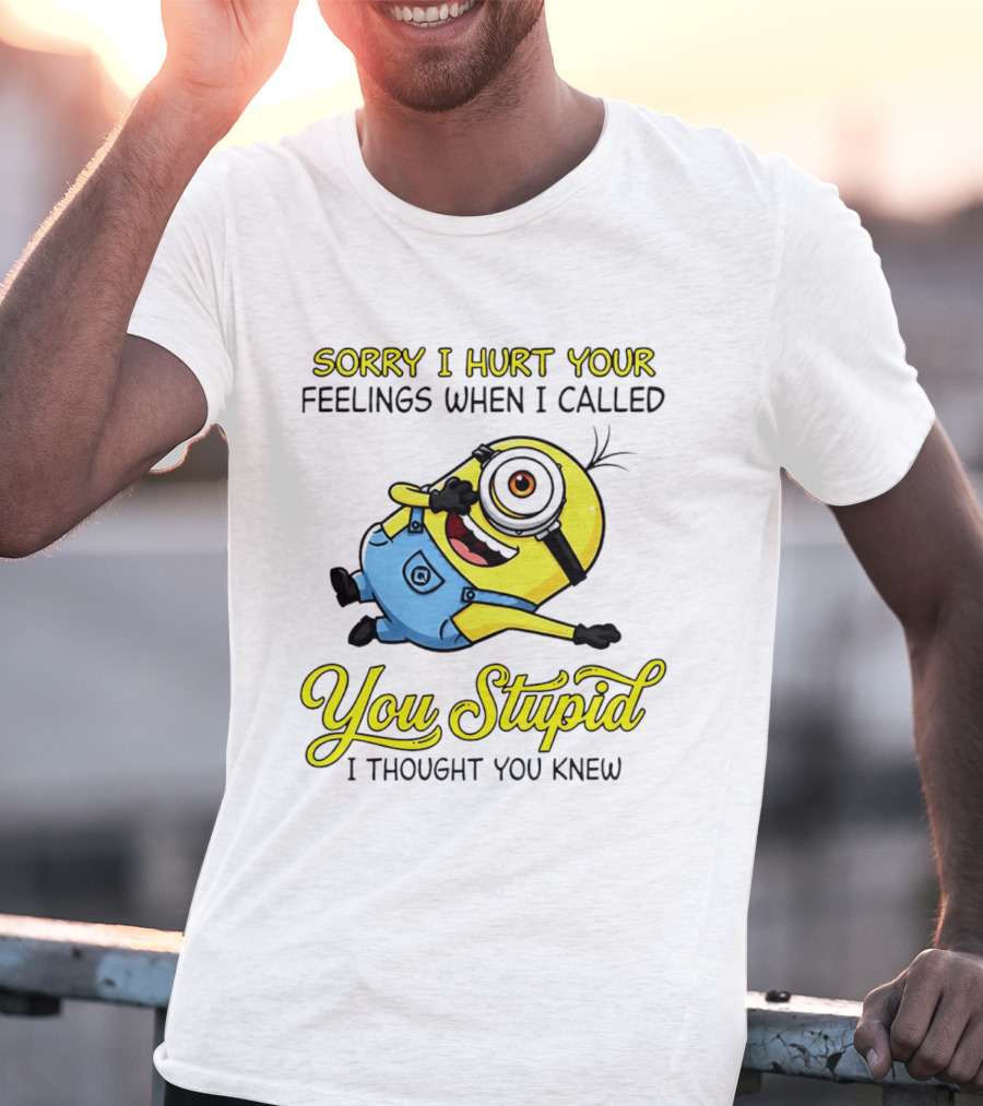 Sorry I Hurt Your Feelings When I Called You Stupid Minion Humor T-Shirt