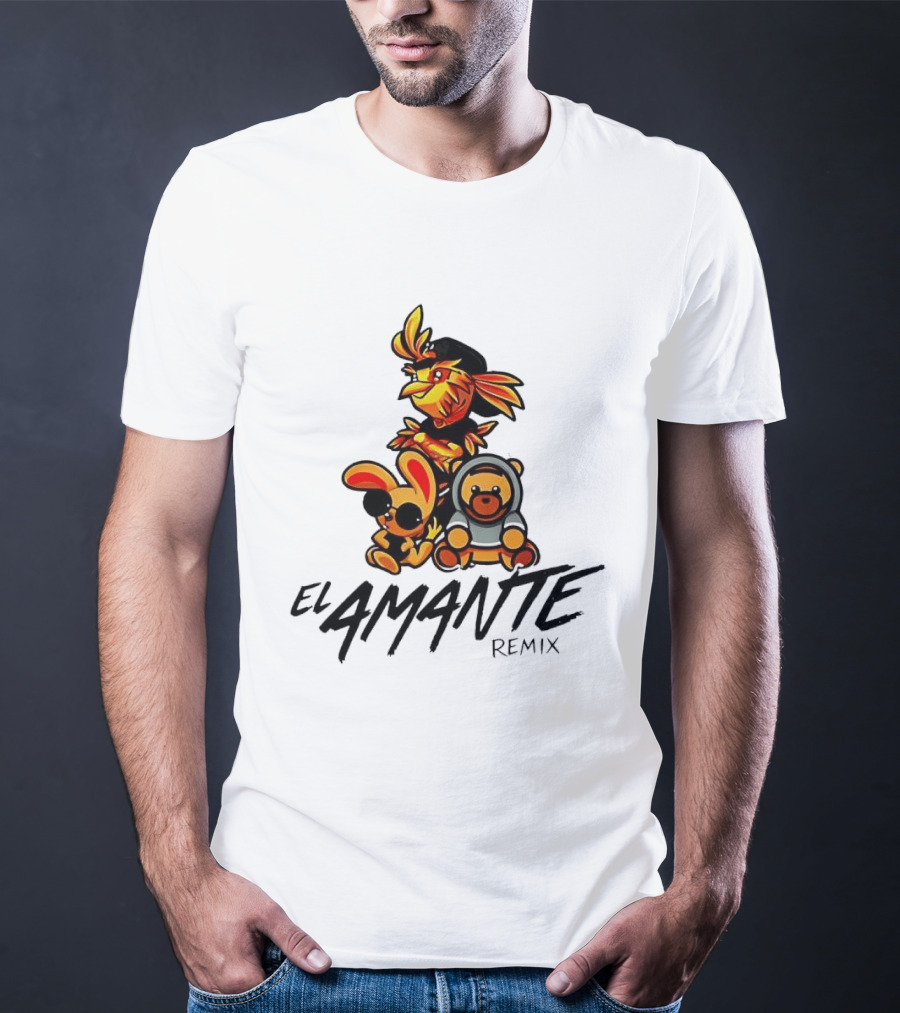 El Amante Remix Cartoon Characters T-Shirt