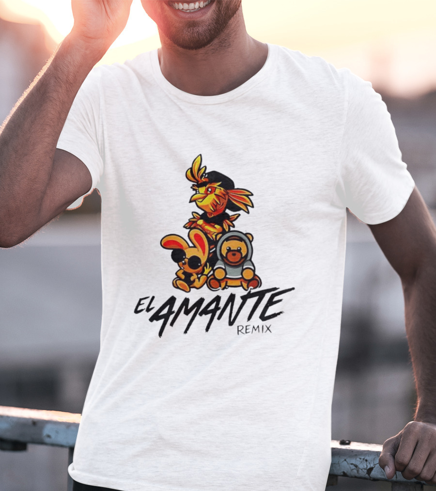 El Amante Remix Cartoon Characters T-Shirt