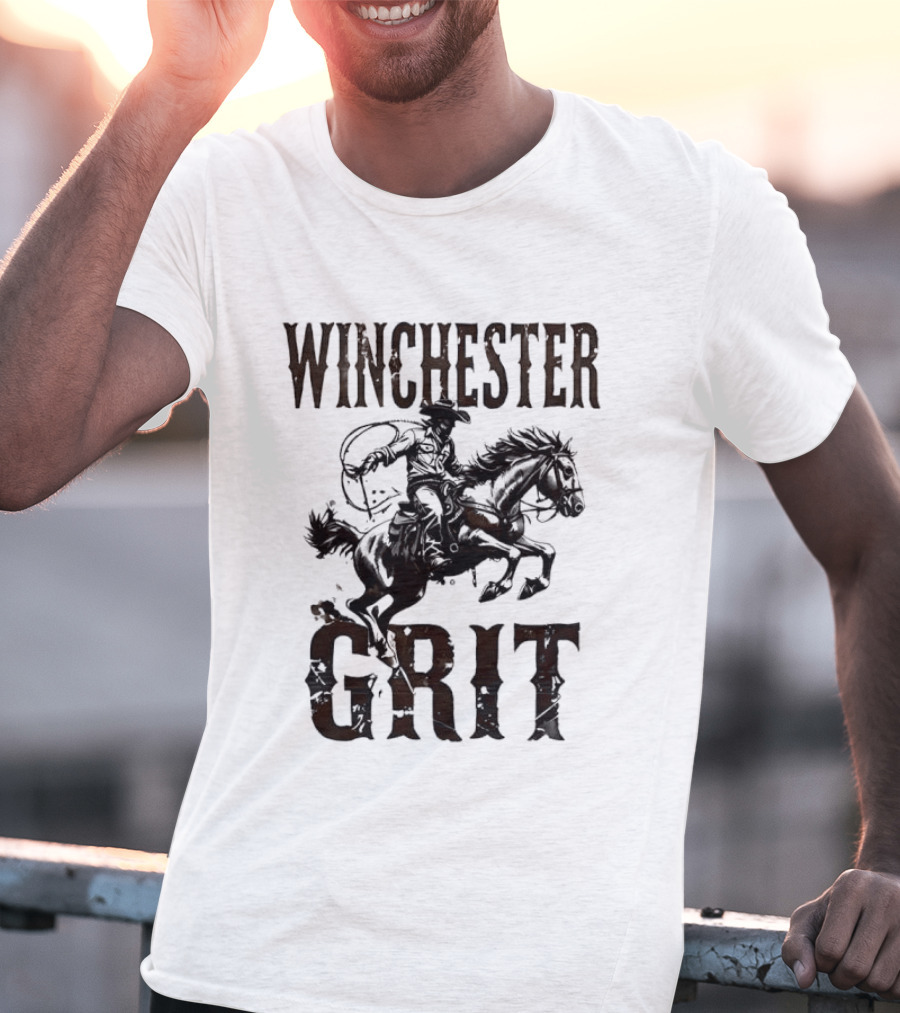 Winchester Grit Cowboys Horses Western Rider T-Shirt