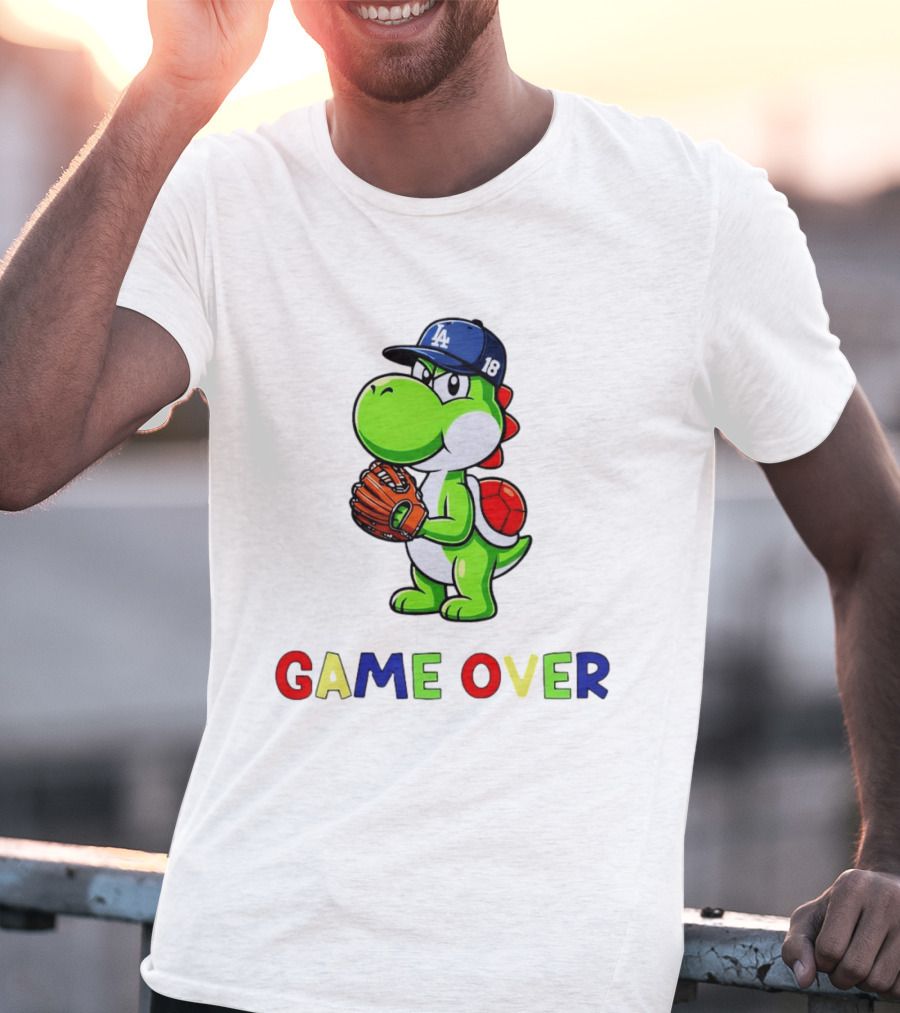 Yoshinobu Yoshi Super Mario LA Dodgers Baseball Game Over T-Shirt