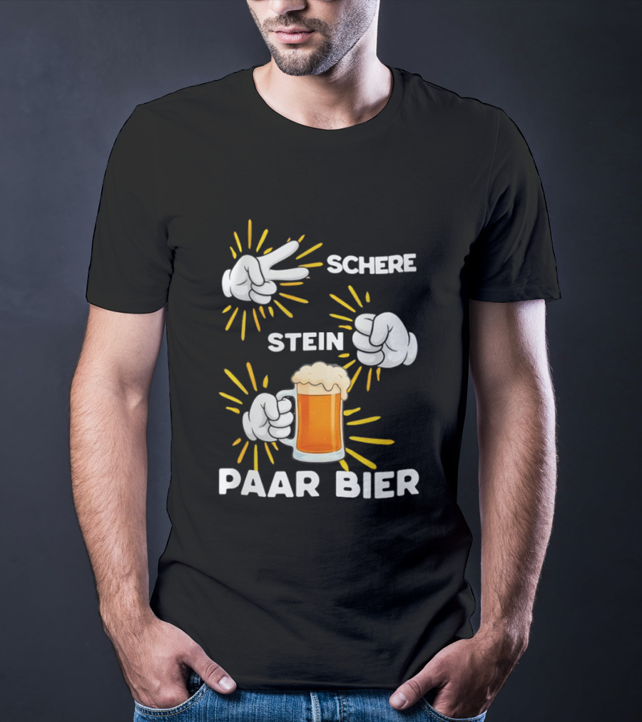 Bachelor Party Schere Stein Paar Bier Fun Celebration T-Shirt