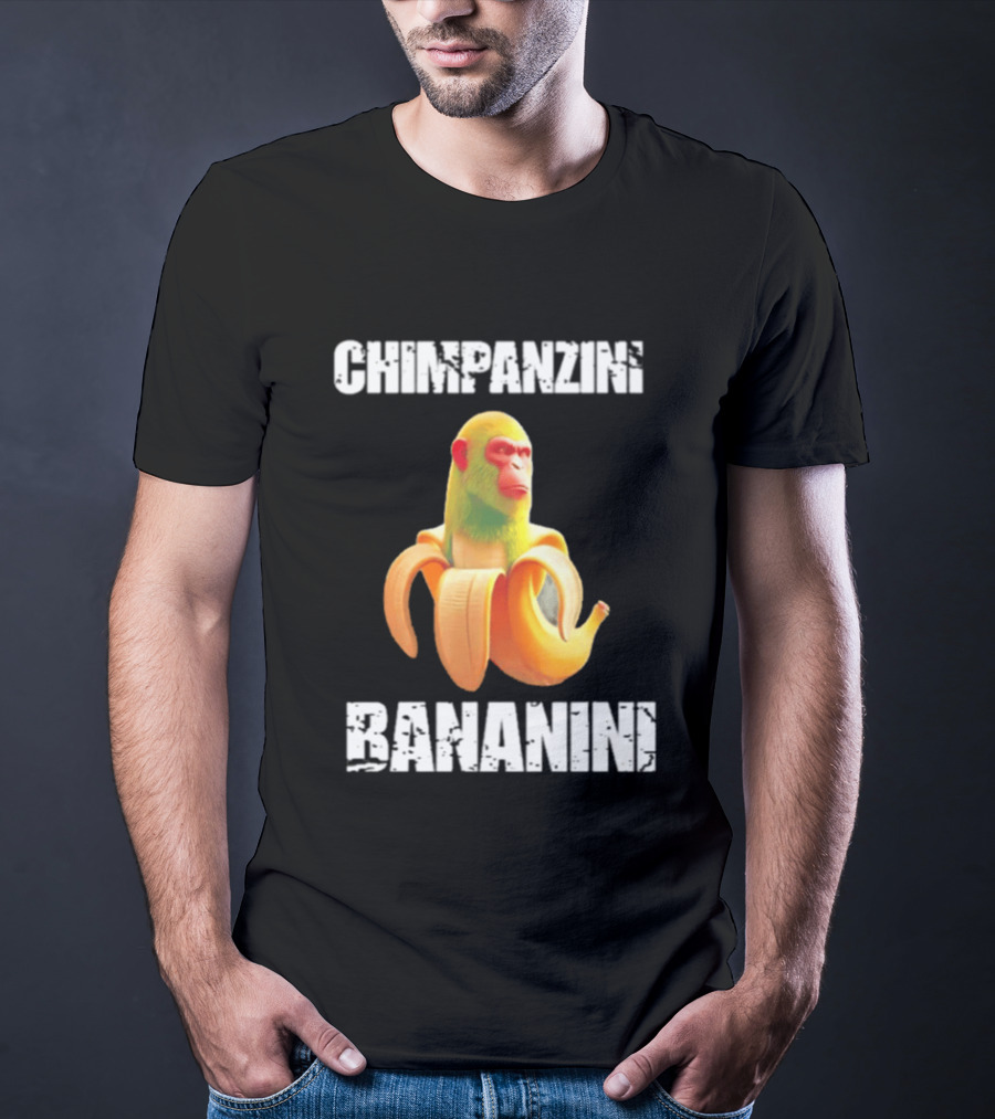 Chimpanzins Bananine Monkey Peeling A Banana T-Shirt