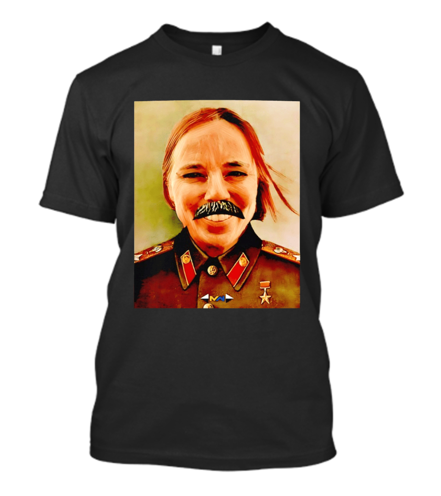 Comrade Bellows Military Portrait Caricature With Mustache T-Shirt
