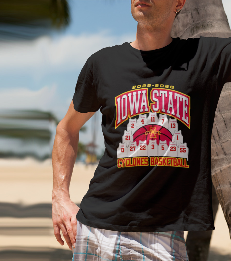 2023 2024 Iowa State Cyclones Basketball Team Roster Jersey T-Shirt