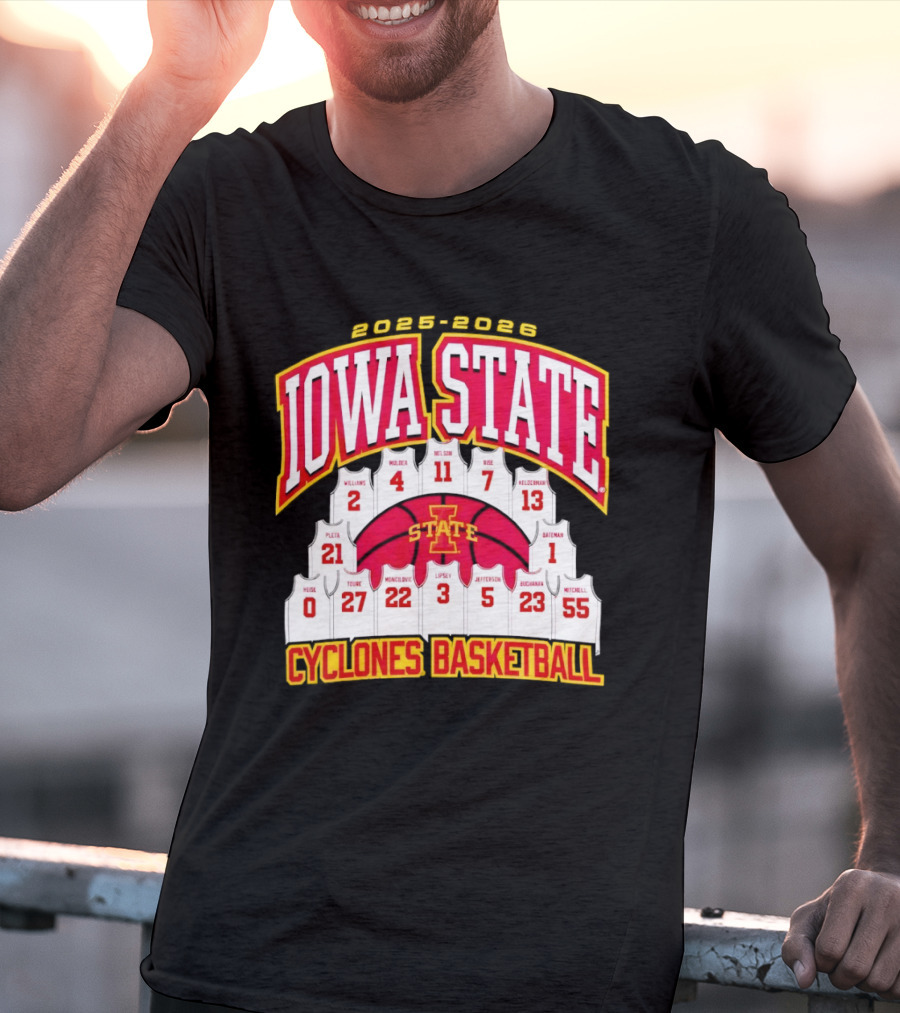 2023 2024 Iowa State Cyclones Basketball Team Roster Jersey T-Shirt