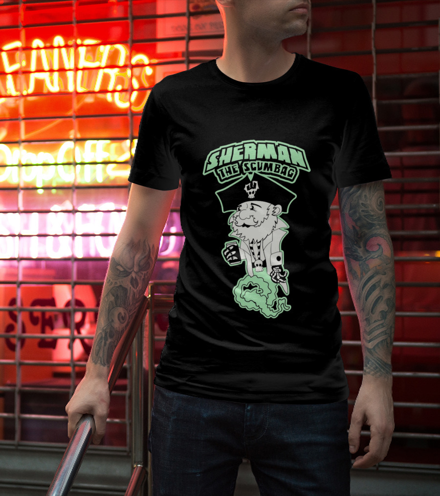 Sherman The Scumbag Pirate Drinking Rum T-Shirt