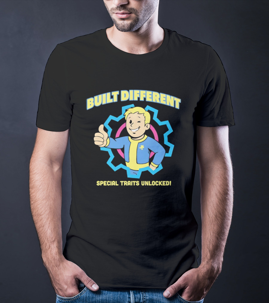Fallout Built Different Vault Boy Special Traits Unlocked T-Shirt