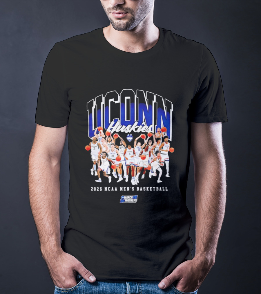 UConn Huskies 2026 NCAA Men's Basketball Team Champions Collage T-Shirt