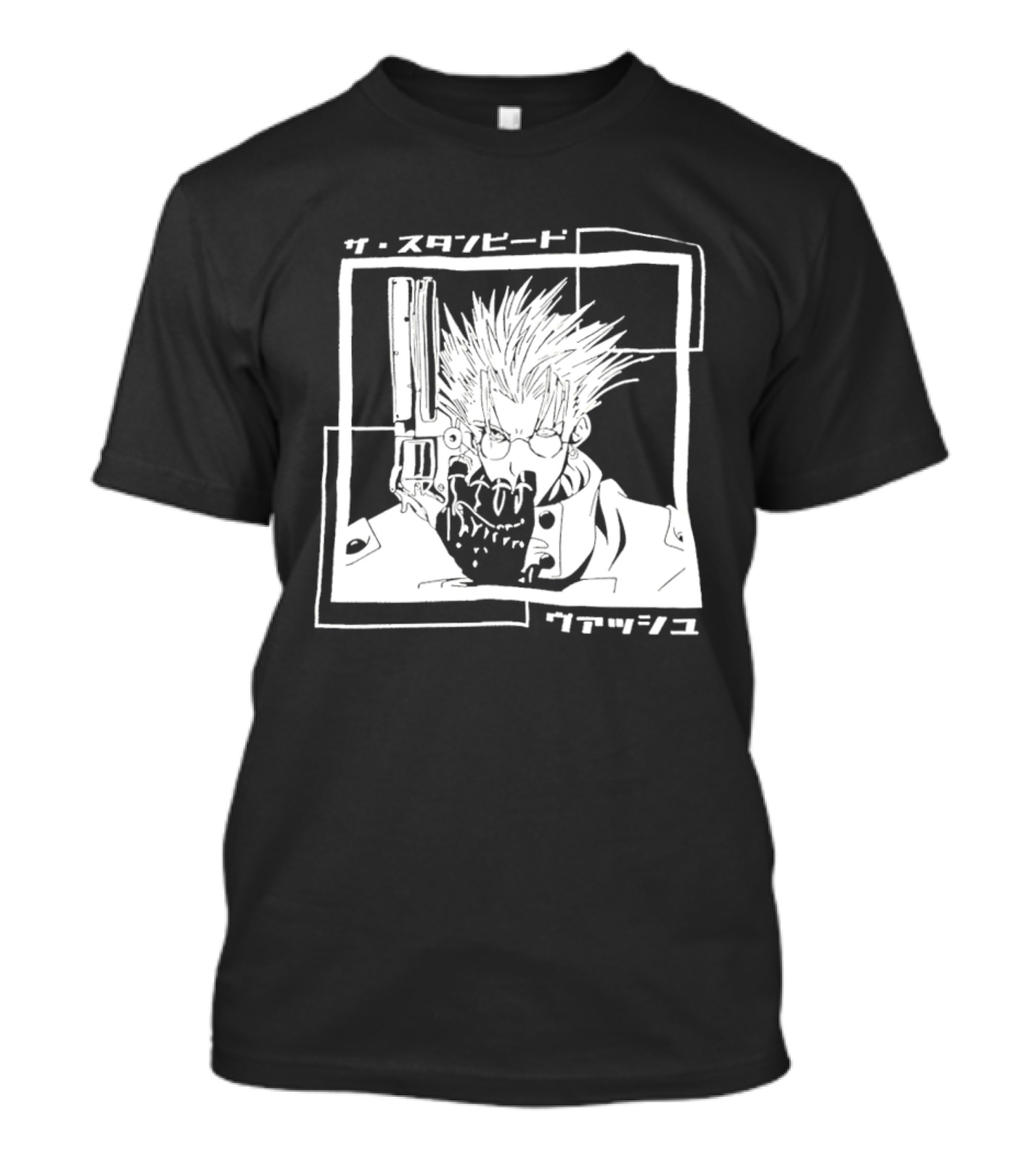 Vash The Stampede Trigun Japanese Typography Stylized T-Shirt