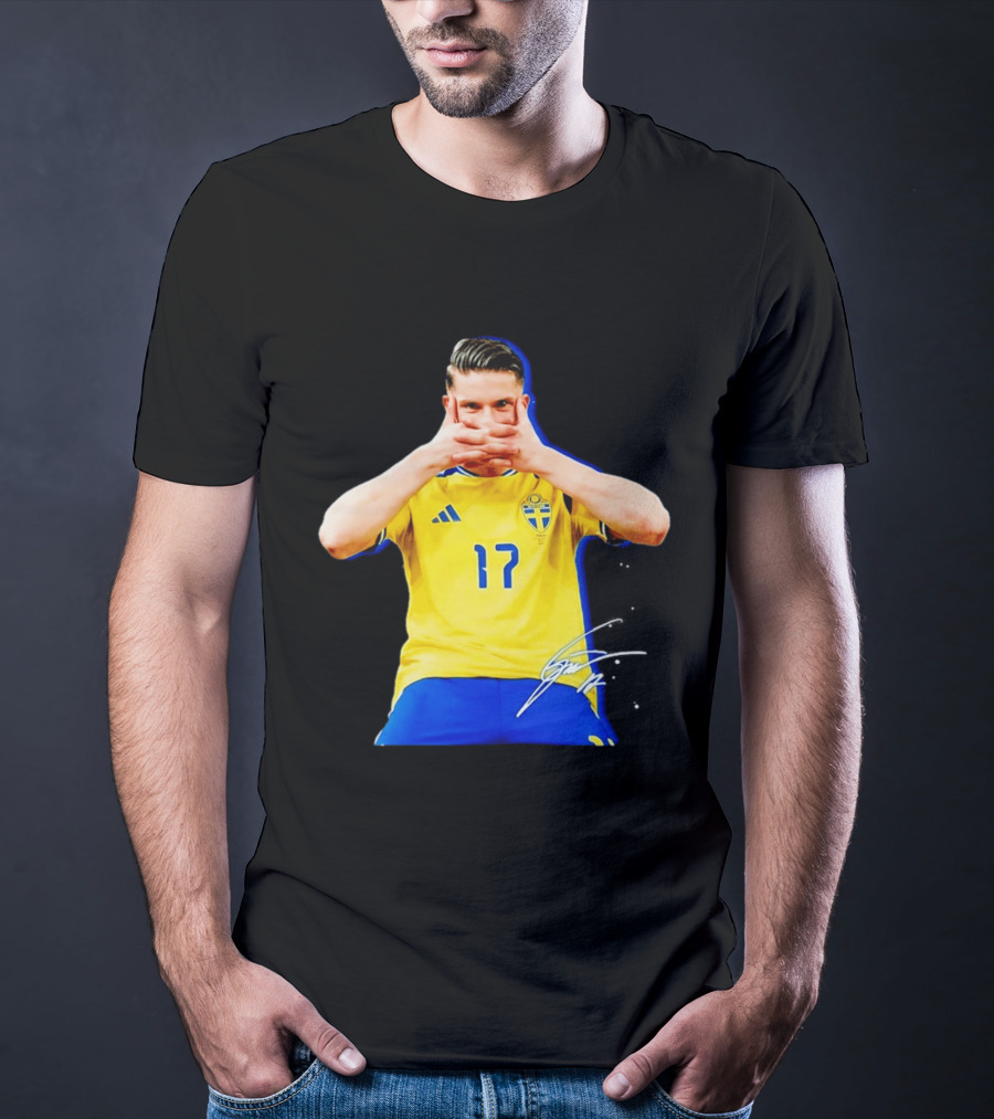 Viktor Gyokeres Sweden Number 17 Signature Gesture T-Shirt