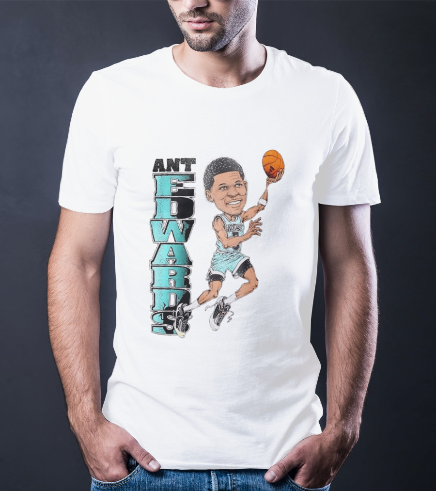 Anthony Edwards Cartoon Dunk Ant Edwards Basketball T-Shirt