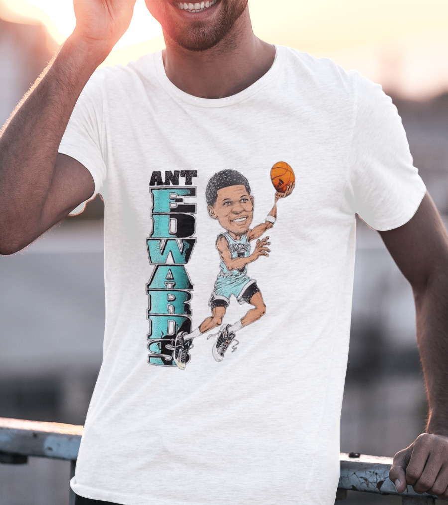 Anthony Edwards Cartoon Dunk Ant Edwards Basketball T-Shirt