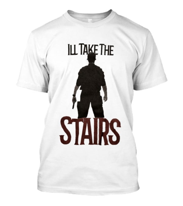 I'll Take The Stairs Shadowy Figure With Gun T-Shirt