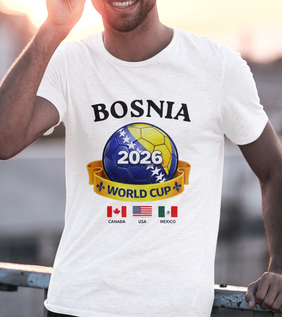 Bosnia 2026 World Cup Bosanski Zmajevi Canada USA Mexico Flag T-Shirt