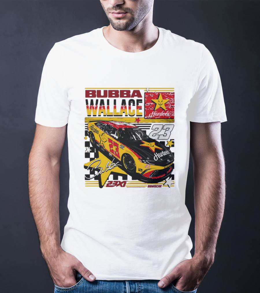 Bubba Wallace 23XI Racing Hardee's Car Number 23 Racing Team T-Shirt
