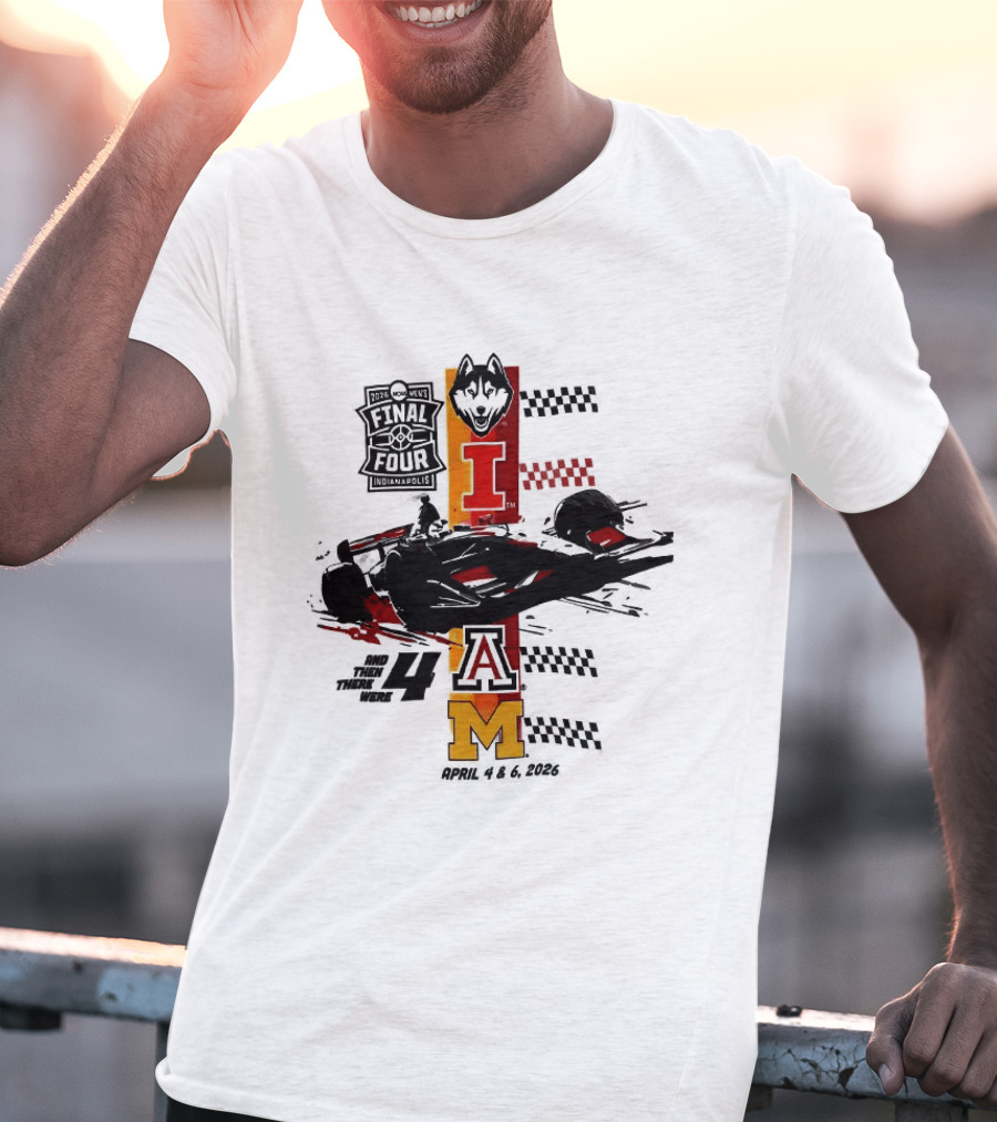 IndyCar 2026 NCAA Men's Final Four UConn Huskies Miami Hurricanes Iowa Hawkeyes Michigan Wolverines T-Shirt