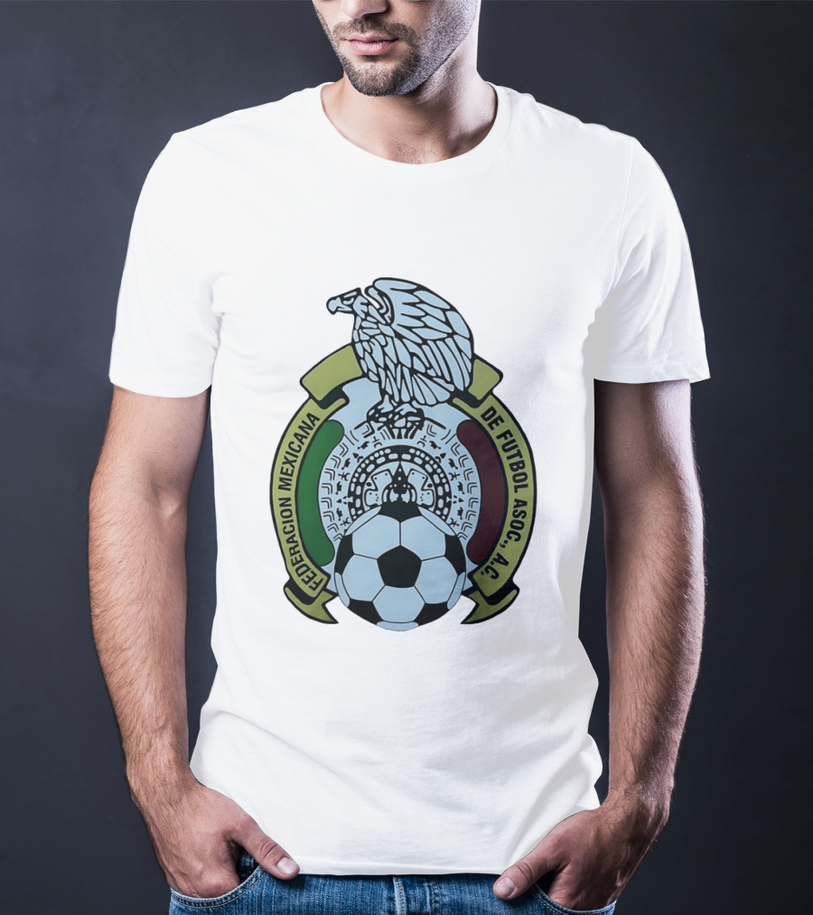 Federacion Mexicana De Futbol Asociacion AC Soccer Ball Emblem With Eagle And Aztec T-Shirt