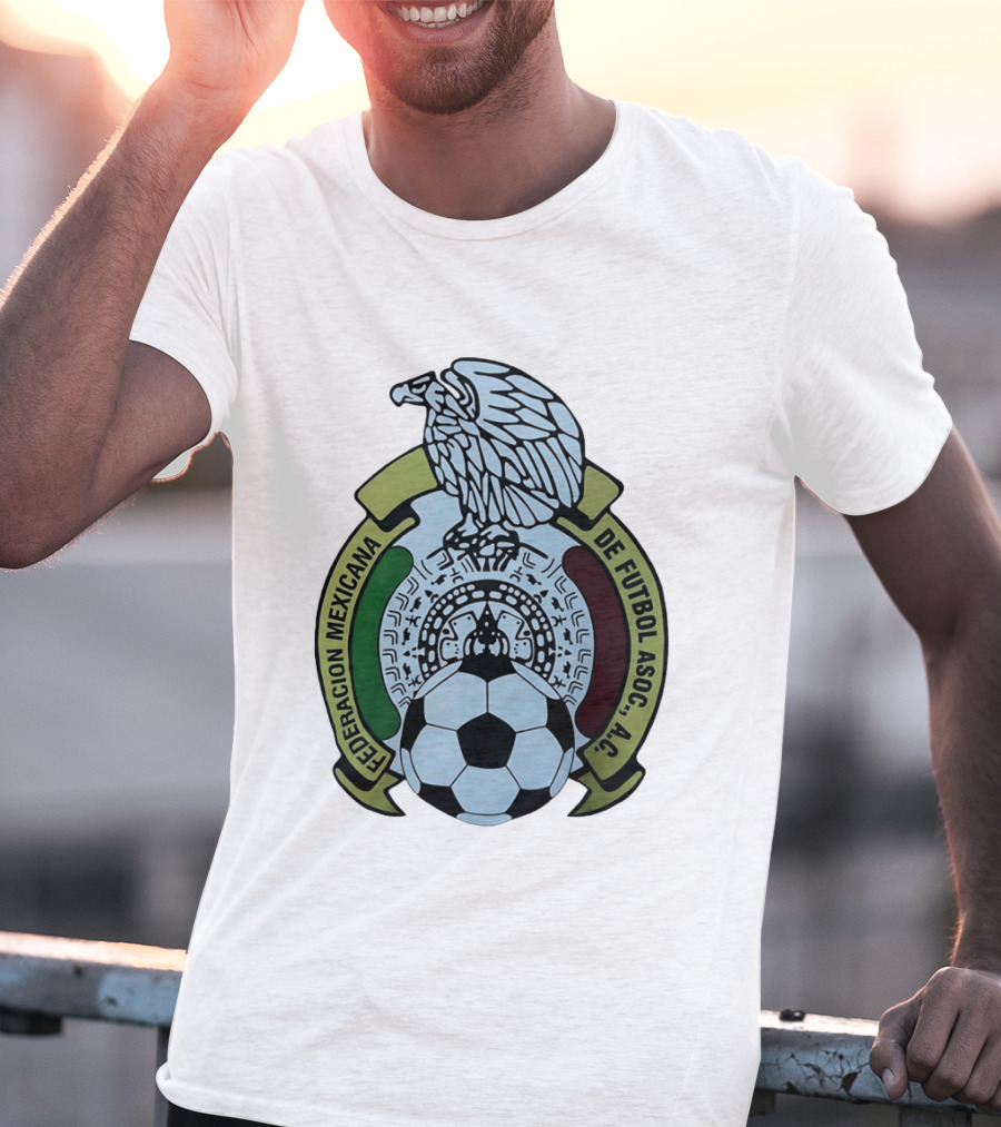 Federacion Mexicana De Futbol Asociacion AC Soccer Ball Emblem With Eagle And Aztec T-Shirt