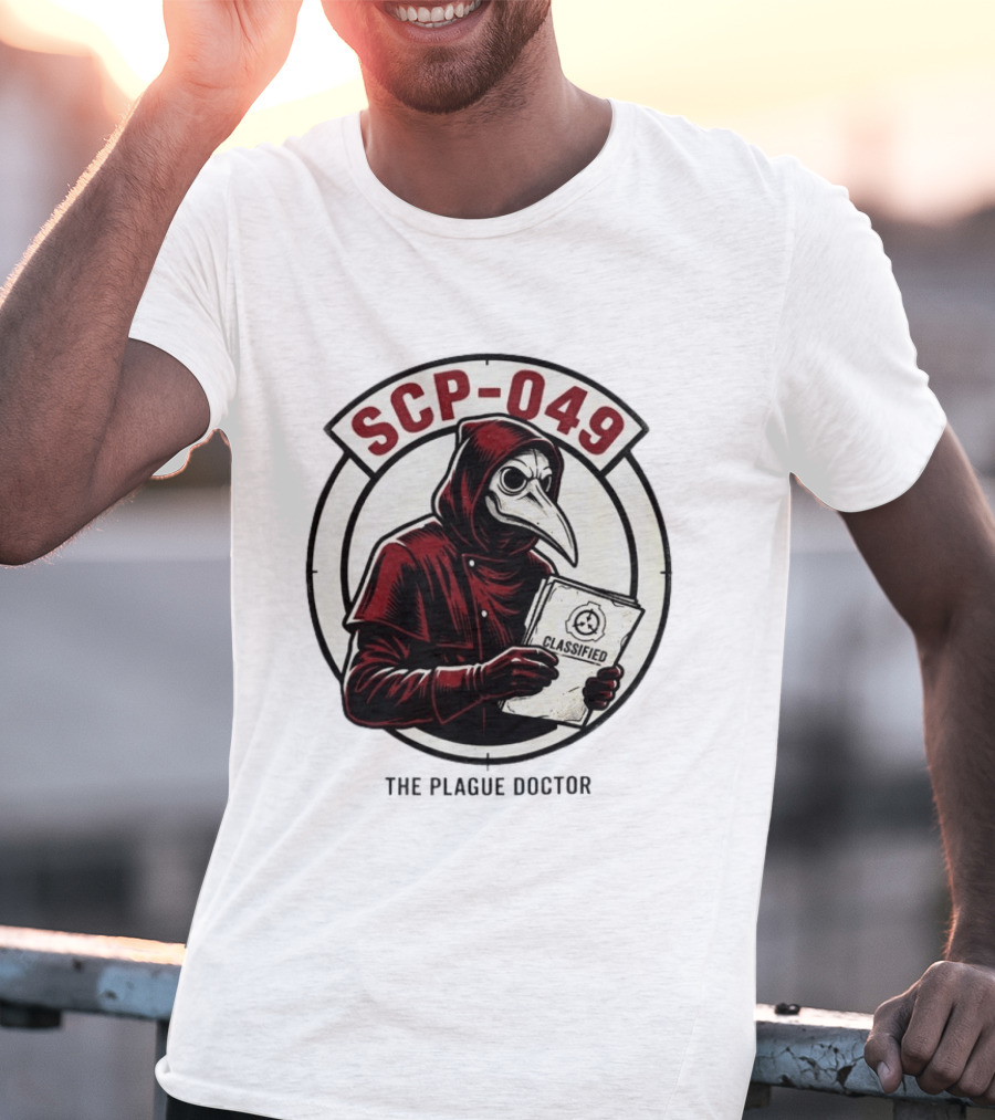 SCP 049 The Plague Doctor Classified Document Circle T-Shirt