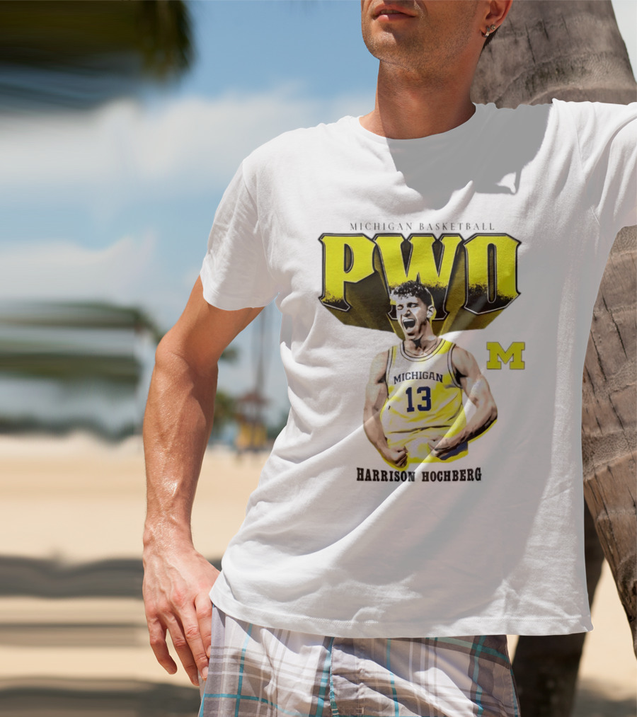 Michigan Wolverines Basketball PWO Harrison Hochberg 13 Jersey T-Shirt