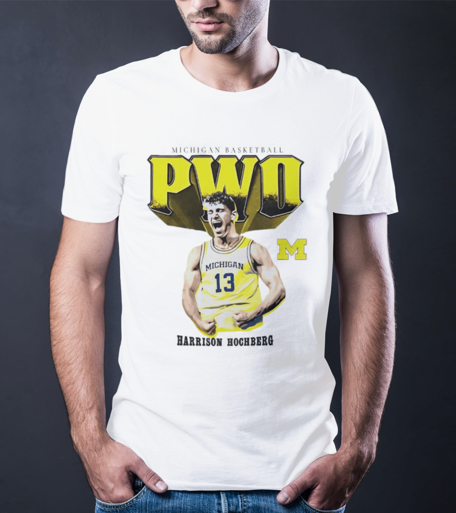 Michigan Wolverines Basketball PWO Harrison Hochberg 13 Jersey T-Shirt