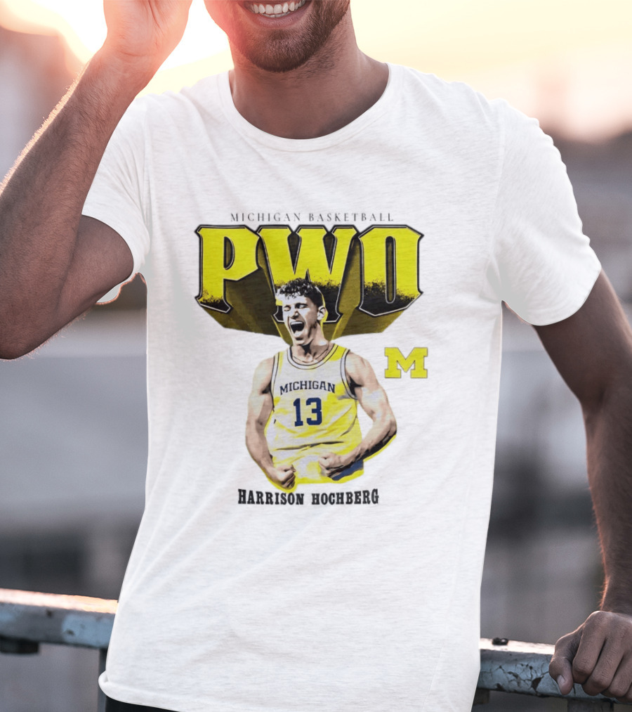 Michigan Wolverines Basketball PWO Harrison Hochberg 13 Jersey T-Shirt