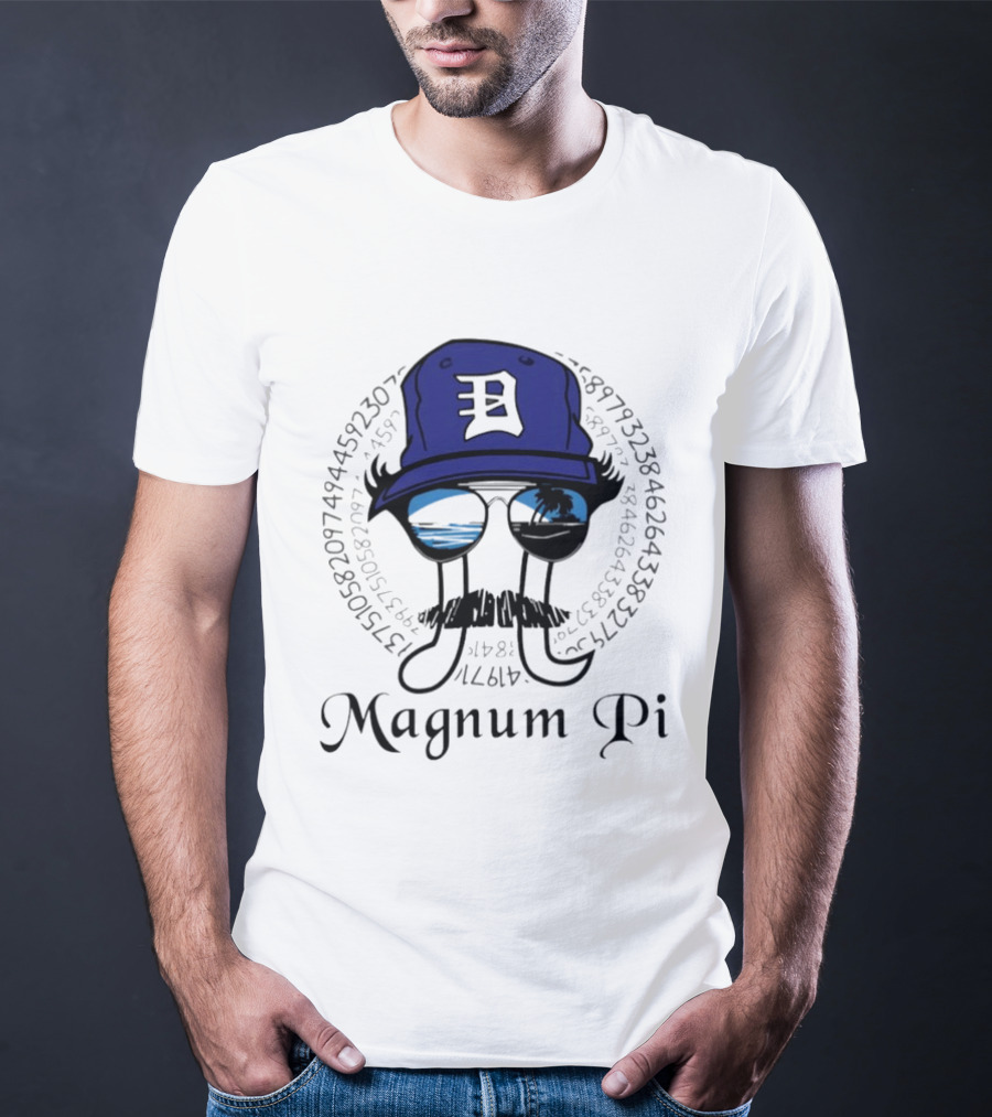 Magnum Pi Detroit Hat And Sunglasses With Pi Number Sequence T-Shirt