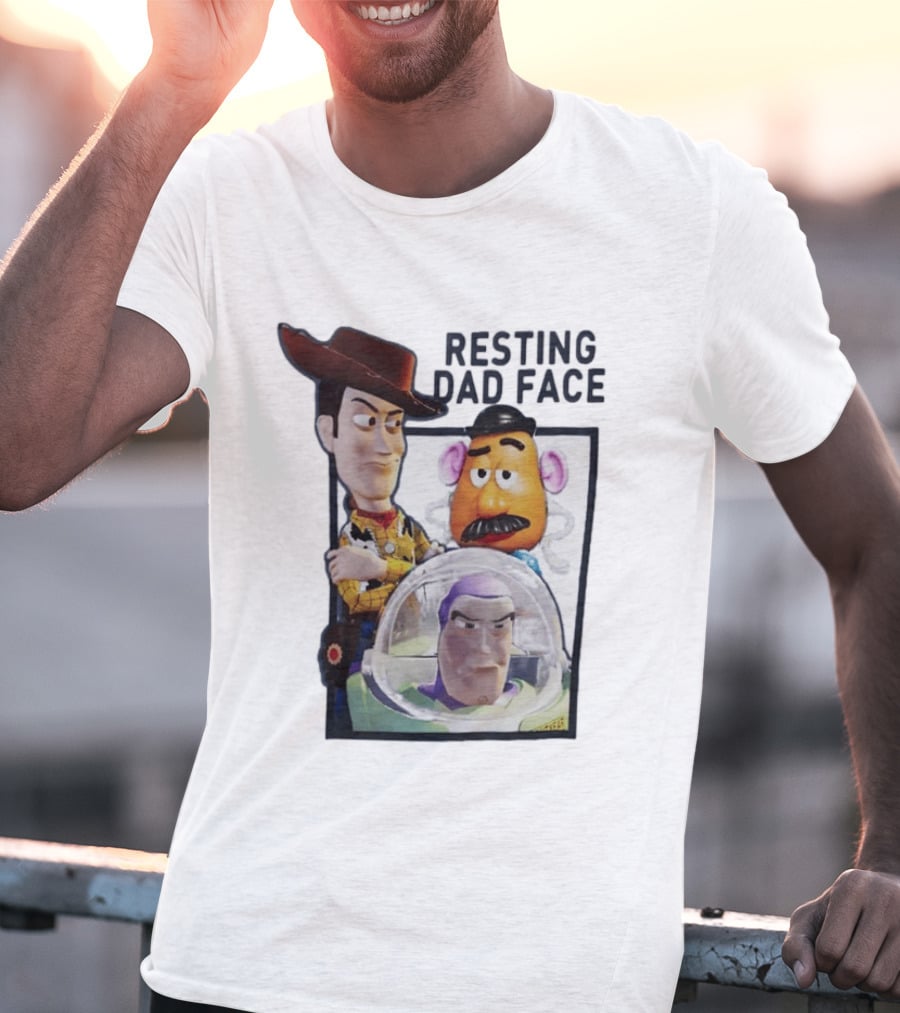ToyStory Resting Dad Face Woody Buzz Lightyear Mr Potato Head T-Shirt