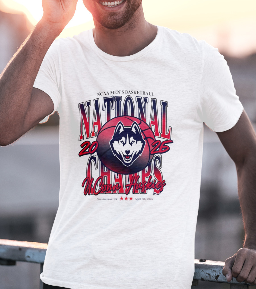 UConn Huskies NCAA Men's Basketball 2026 San Antonio National Champs T-Shirt