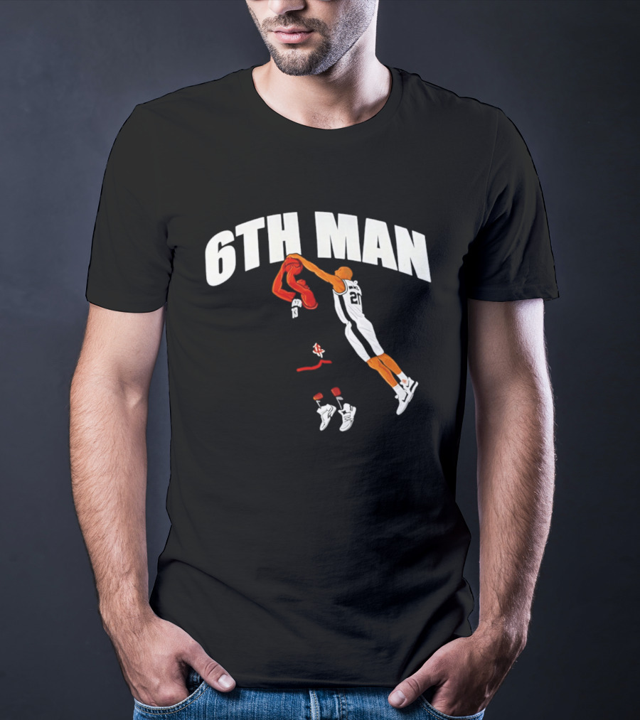 6th Man Harden Ginobili Basketball Dunk T-Shirt