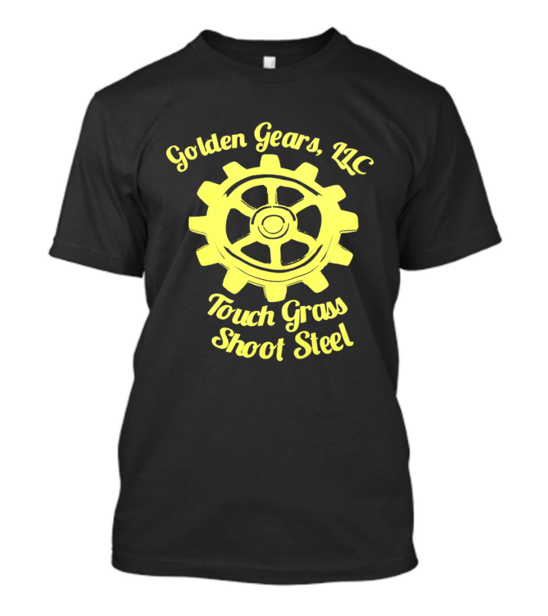 Golden Gears LLC Touch Grass Shoot Steel Gear Image T-Shirt