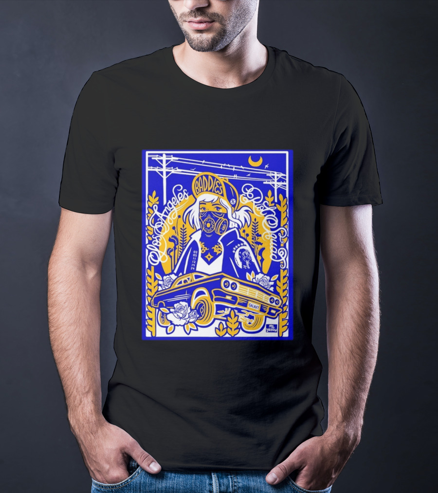 Baddies Los Angeles Riot Squad Galaxy Car Artwork By Ms. Yellow T-Shirt