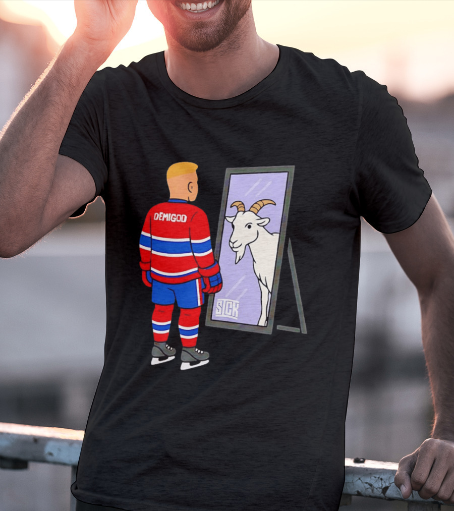 Ivan Demidov Montreal Canadiens Demigod Goat Mirror Reflection T-Shirt