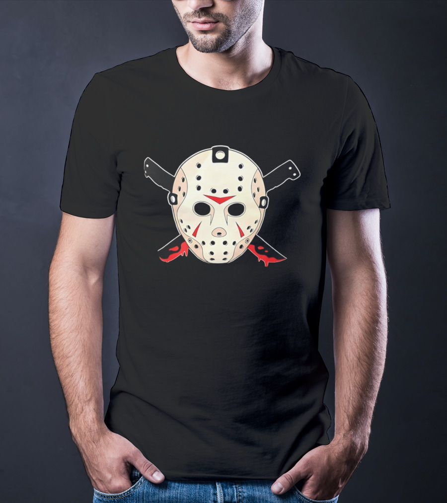 Jason Voorhees Mask Machete Horror Friday The 13th T-Shirt