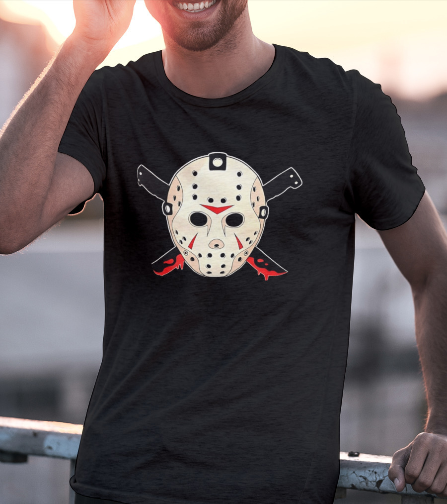 Jason Voorhees Mask Machete Horror Friday The 13th T-Shirt