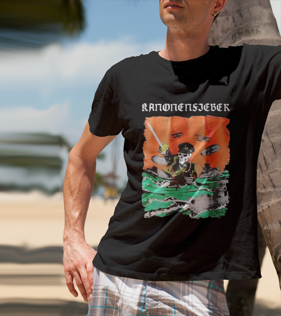 Kanonenfieber Soldatenschicksale 2026 Tour Naval Warfare Skeleton Captain Swords And Battleships T-Shirt