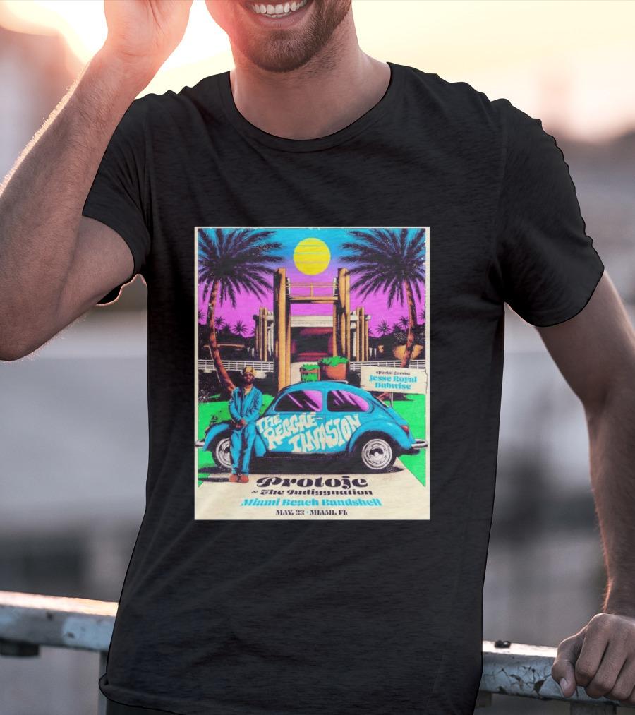 Protoje And The Indiggnation The Reggae Invasion Miami Beach Bandshell May 2 2026 Jesse Royal Dubwise T-Shirt