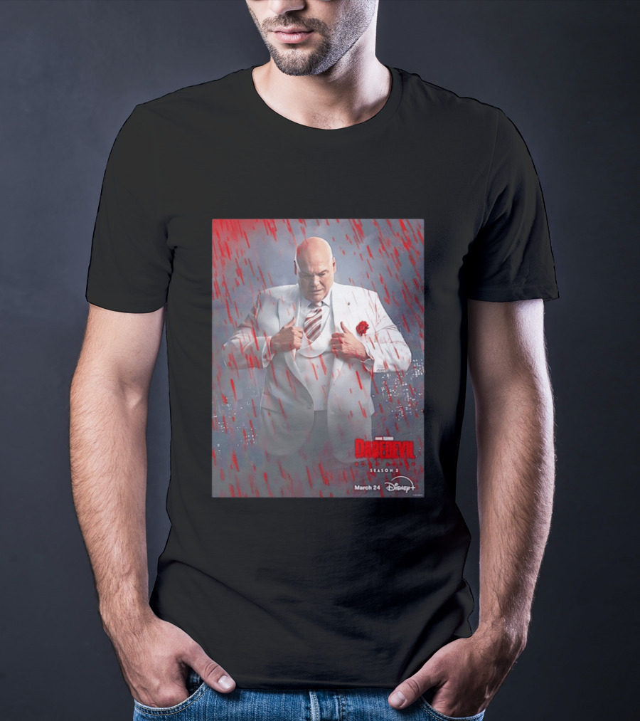 Marvel Studios Daredevil Born Again Season 2 Kingpin March 24 Disney Plus T-Shirt